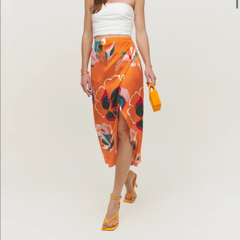 Reformation silk Sabine skirt